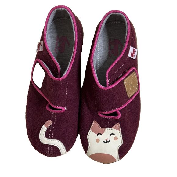 See Kai Run Cat Kitten Shoes Felt Mary Jane Toddler Girl Burgundy 13 - Picture 1 of 11